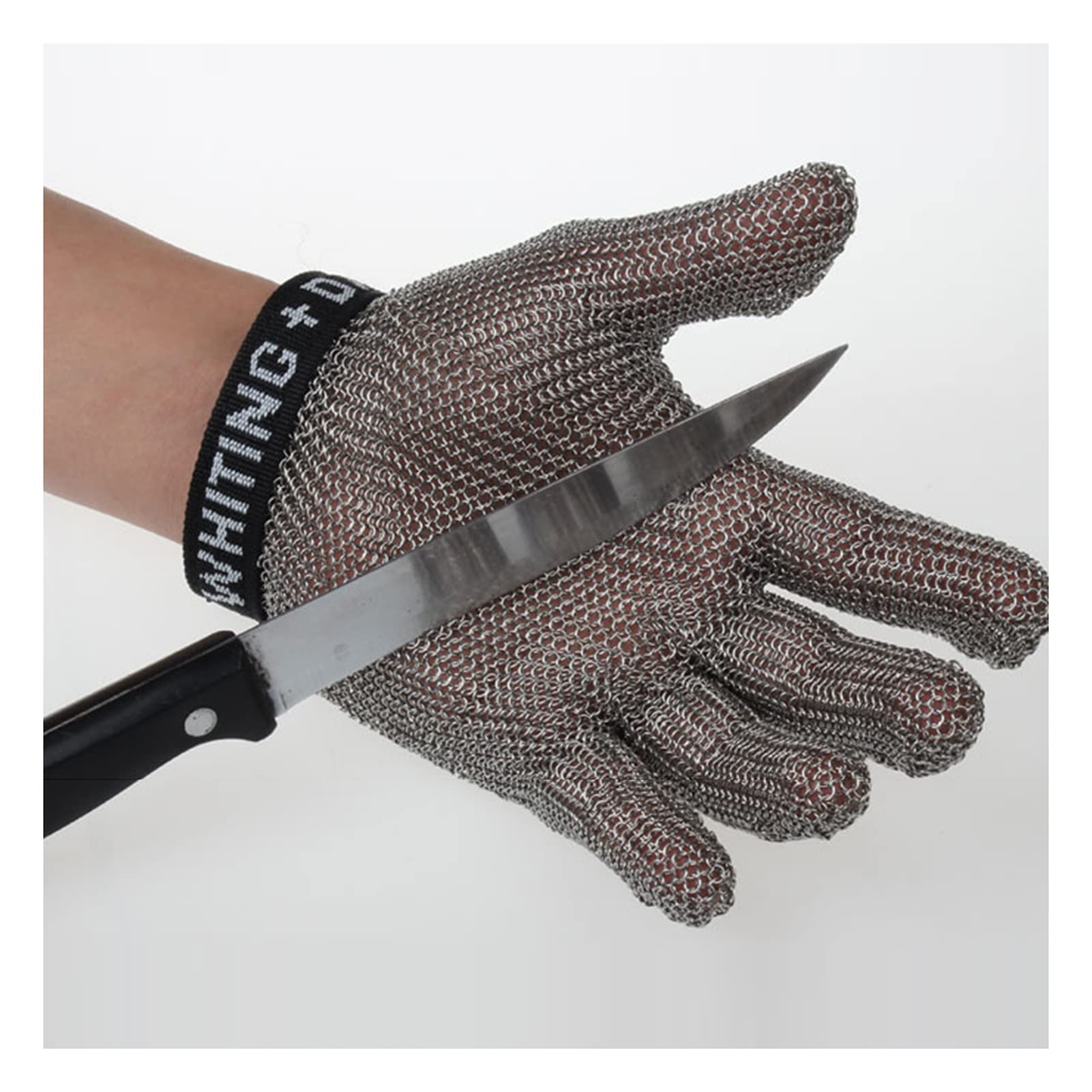 Guantes de Metal Resistentes a los Cortes con 9 Niveles de protección, for exploración al Aire Libre, Sacrificio, procesamiento de Alimentos. (Size : 1pcs/XS)