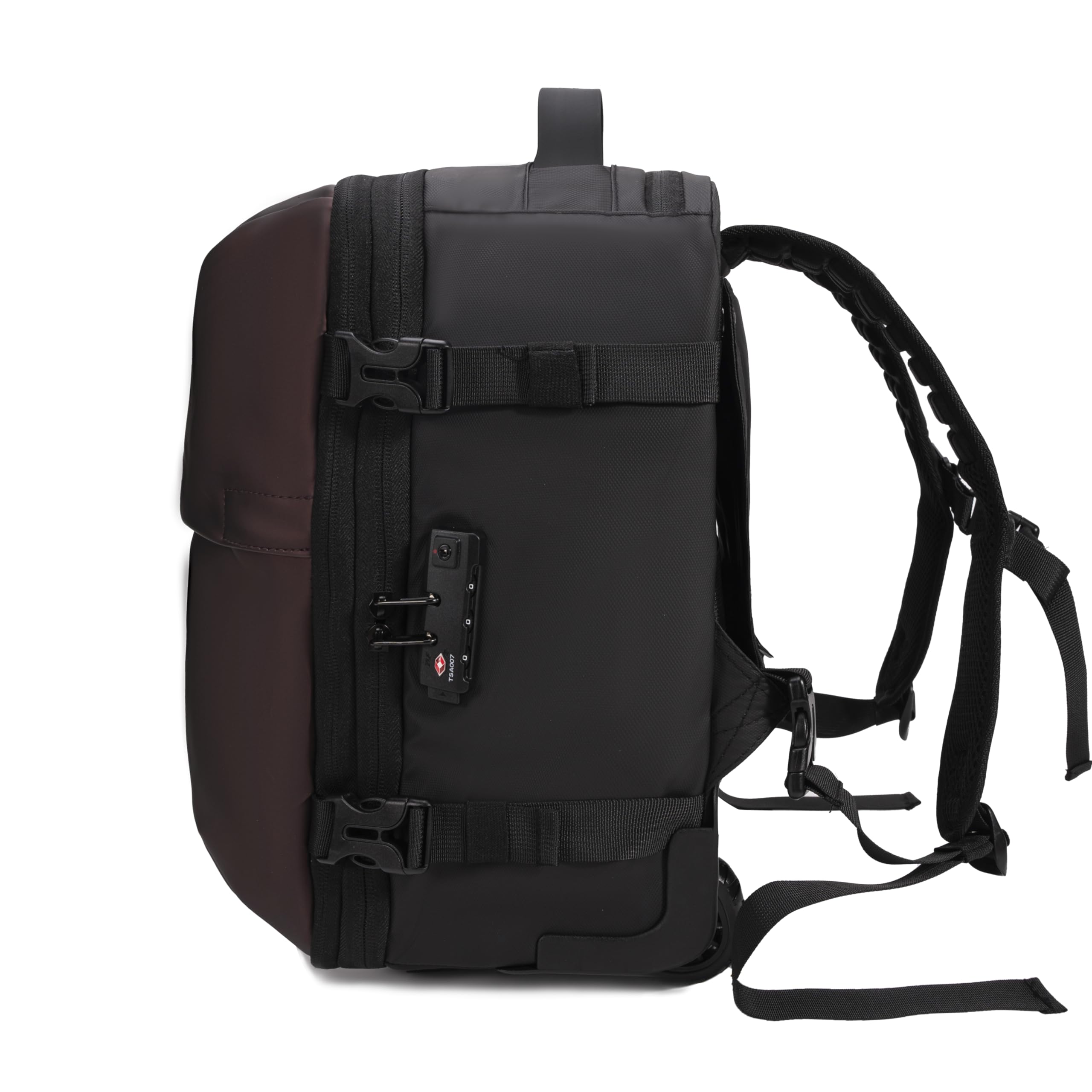 CELIMS - Valigia Cabina 40 x 30 x 20 cm Ryanair, Transavia, Volotea, Easyjet e + | con Trolley, sotto Vuoto AirPlus by Lucchetto TSA | Bagaglio Cabina | Borsa aereo per computer portatile, bordeaux