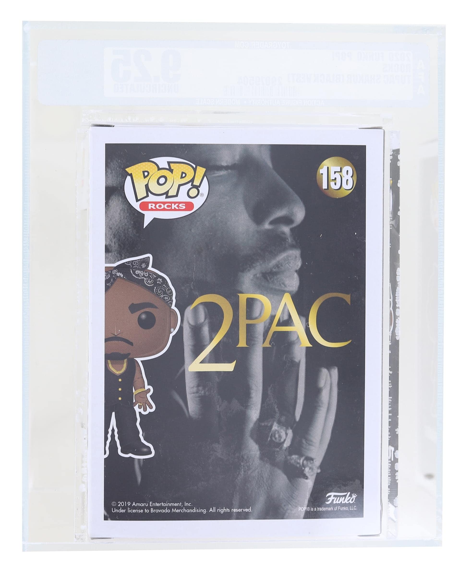 Funko Pop Rocks Vinyl-Figur, Tupac Shakur, abgestuft, AFA 9,25