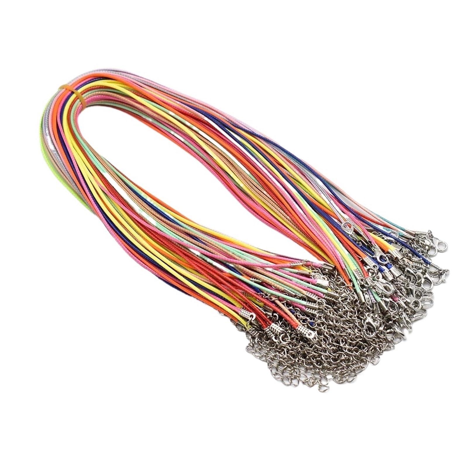 Leather Cord 1.5mm 2mm 45cm 60cm 70cmBlack Mixed Wax Leather Cord Necklace Rope Chain Lobster Clasp DIY Jewelry Accessories 100pcs(1.5mm 45cm 100pc mix)
