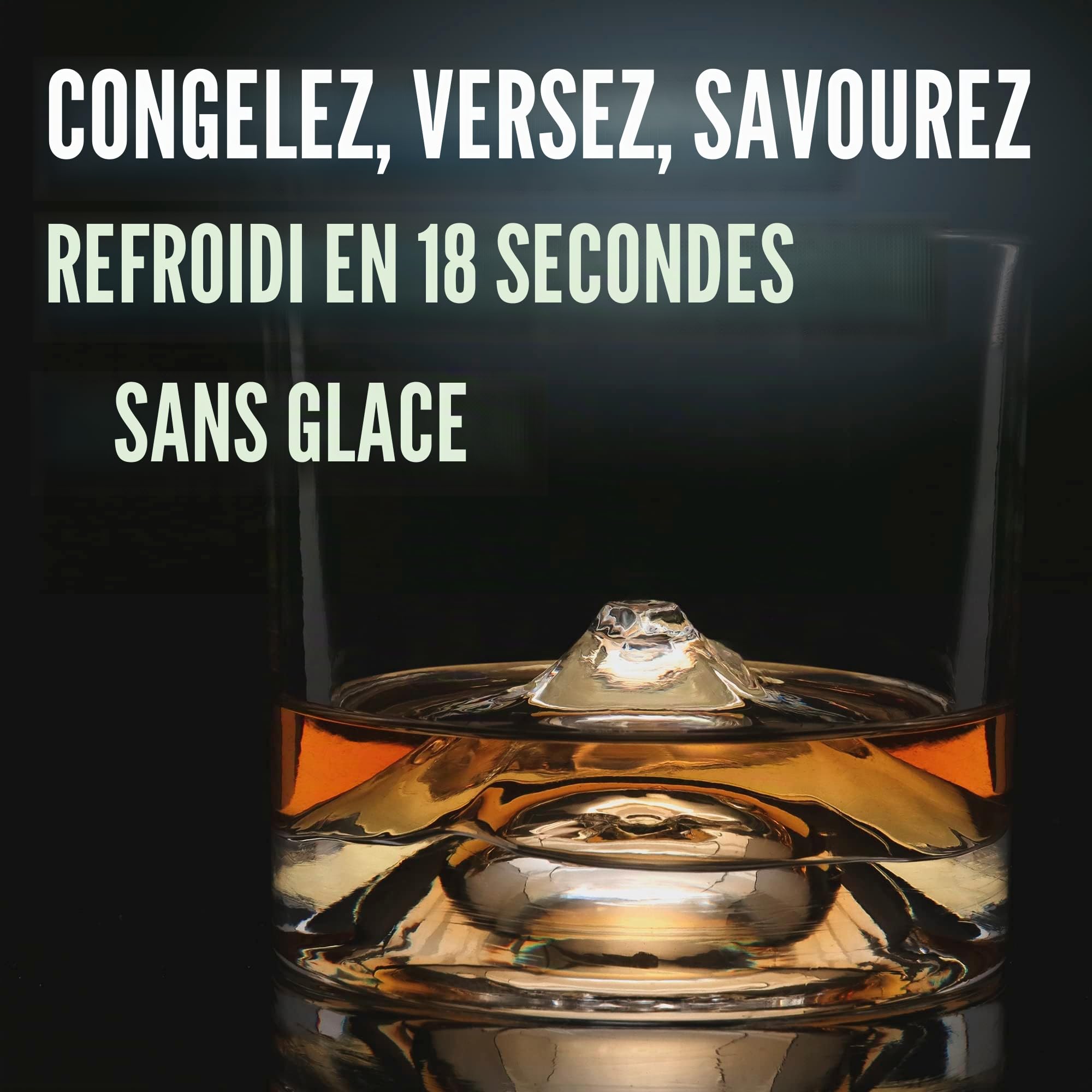 LIITON Mount Fuji Verres à Whisky Cristal, Lot de 2, congelable, cadeau | Cristal épais à congeler: dégustez whisky, bourbon ou cocktails sans glaçons. Coffret cadeau pour homme.