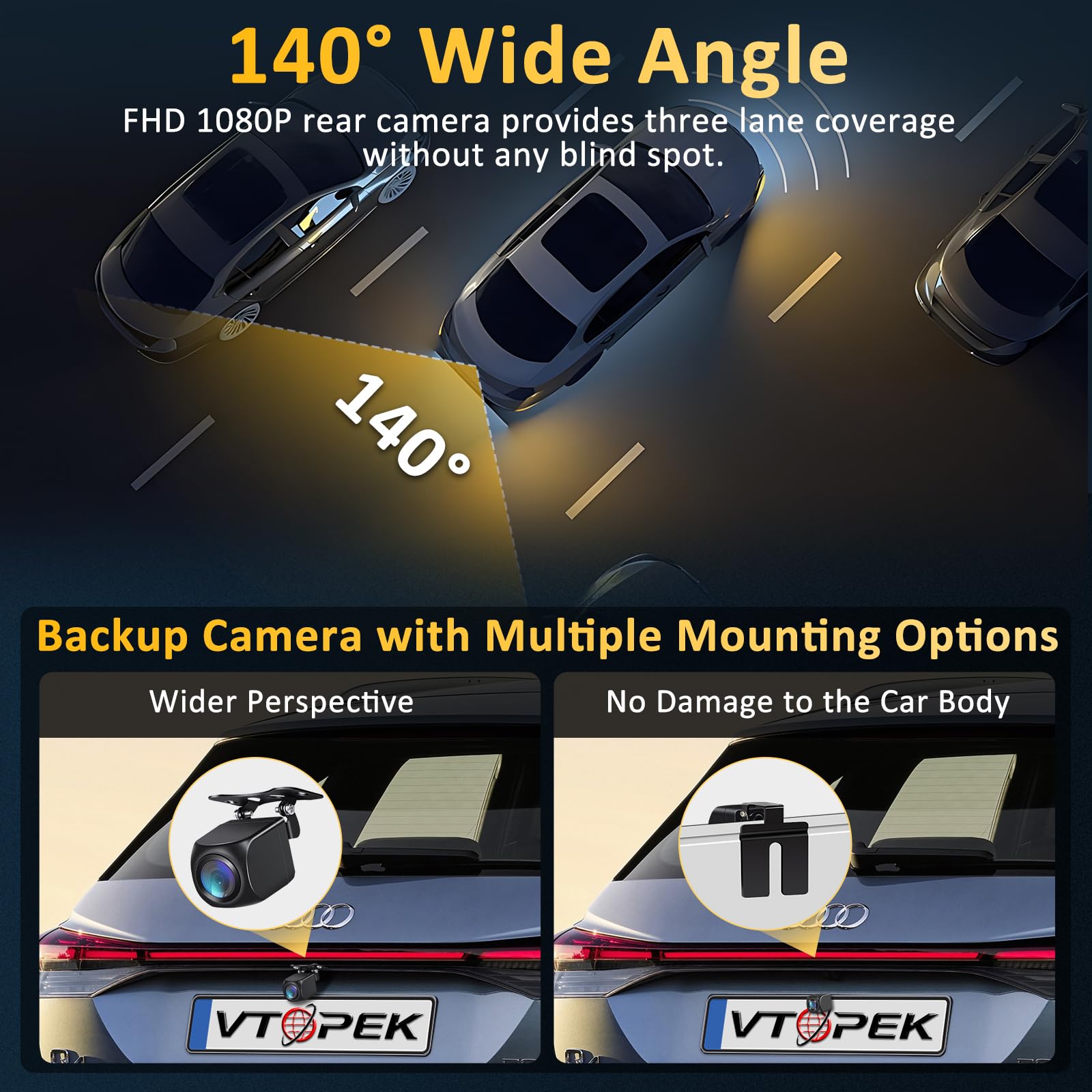 Caméra De Recul Voiture étanche IP67 - 170° Grand Angle | Pour SUV Et Voitures 12V