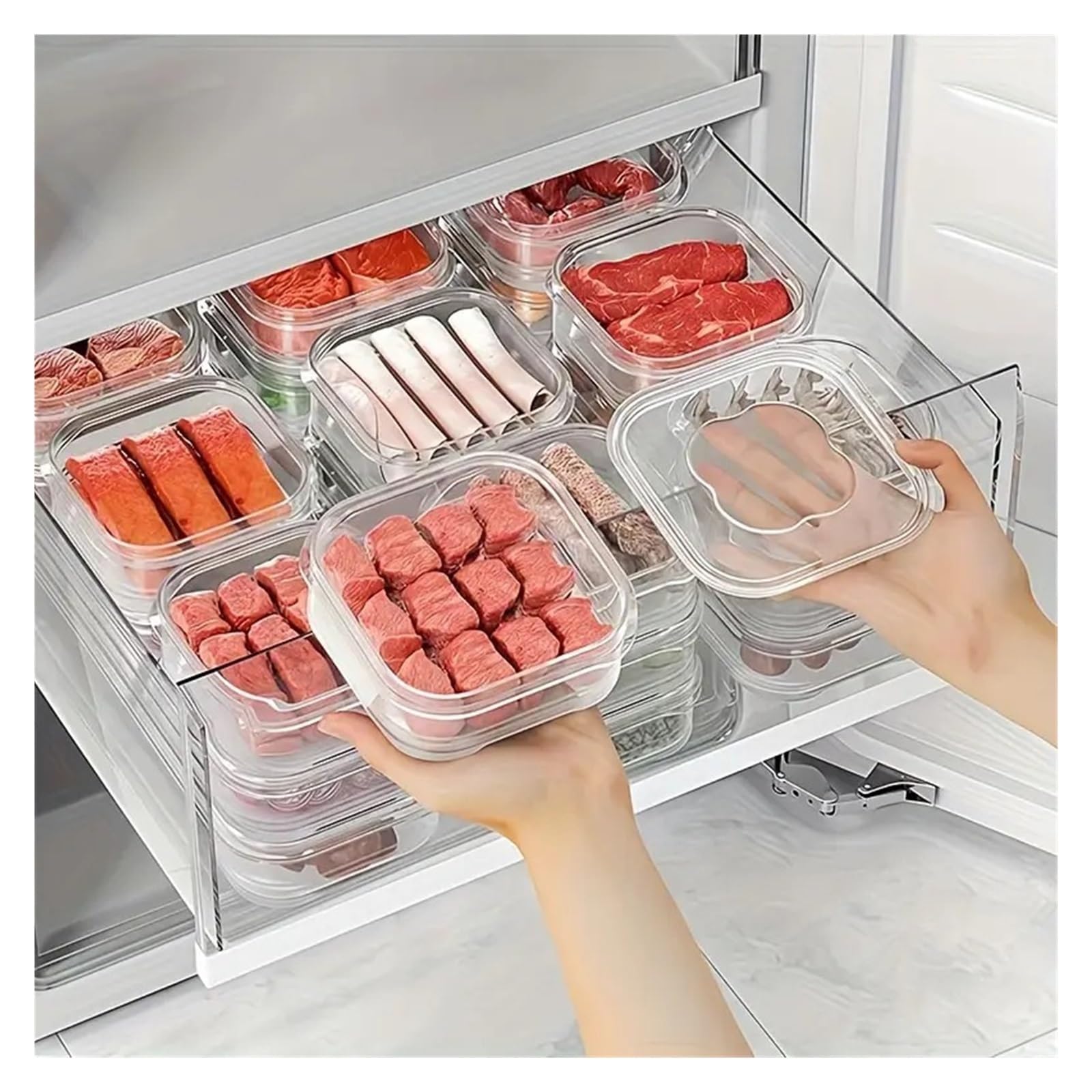 Conteneurs congélation viande au réfrigérateur, 10 pièces, fruits légumes