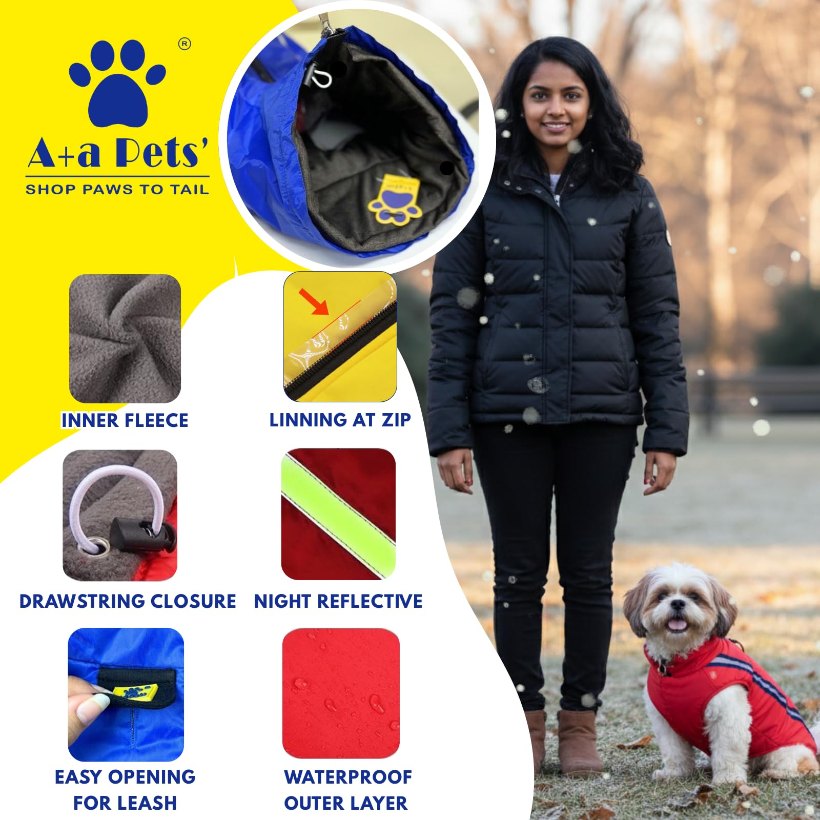 A+a Pets' Luxurious Rain & Wind' Raincoat for Dogs with 21" Length | Recommended Non Slip Jacket Style for Rain & Snow | Full Body Coverage with Leash Opening | Warm & Comfortable (Pink, 2XL) 1