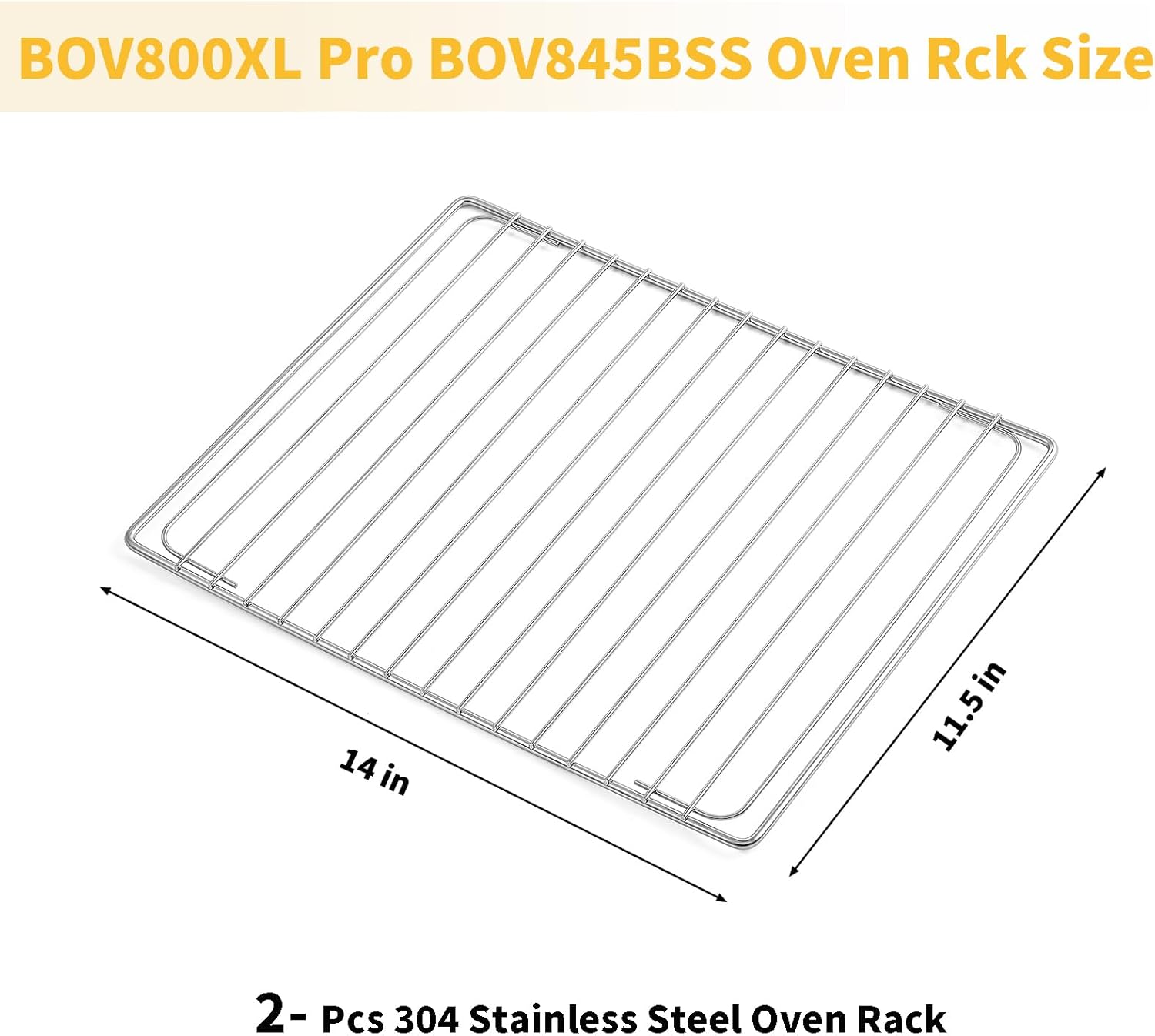 Allstare BOV800XL Pro BOV845BSS Oven Rack Replacement for Breville Smart Oven Parts 304 Stainless Steel Air Fryer Racks SP0002651 Plus BOV810BSS Breville Toaster Oven Wire Baking Rack 2 Pcs