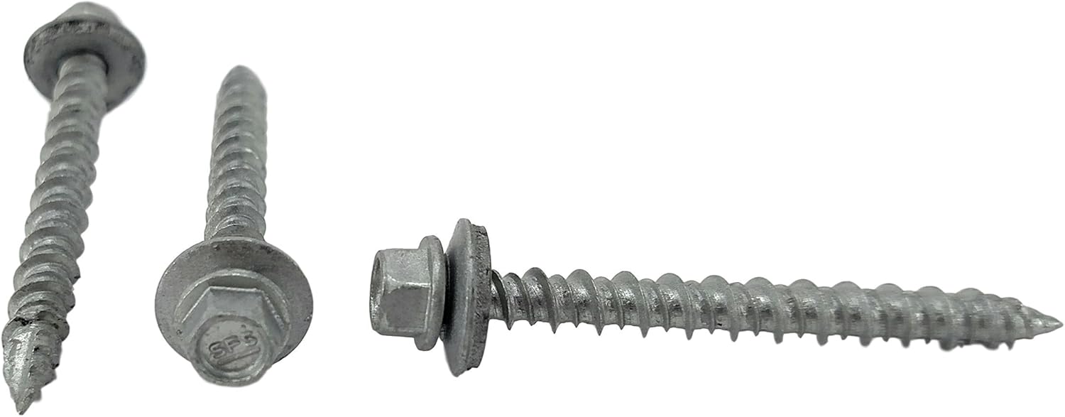 #10 x 2-1/2" Hex Washer Head Metal Roof Screw. *(Multiple Sizes in Listing)* Self Starting/self Tapping Metal to Wood, Sheet Metal Roofing, siding Screws with EPDM Washer Seal. 100 PCS (#10 x 2-1/2")