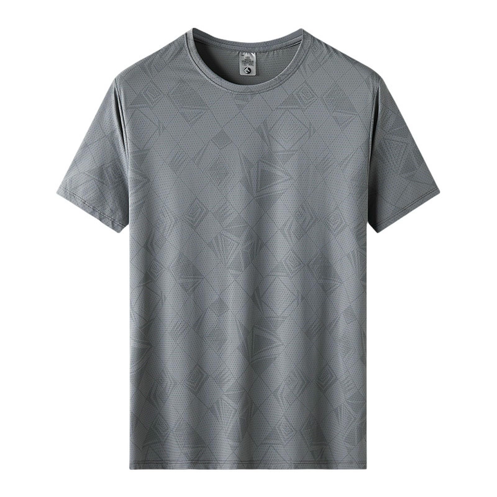 Męskie t-shirty szybkoschnąca koszulka z lodowego jedwabiu dla mężczyzn - miękka, oddychająca, sportowa koszulka z krótkim rękawem do biegania - cienka, wygodna odzież letnia