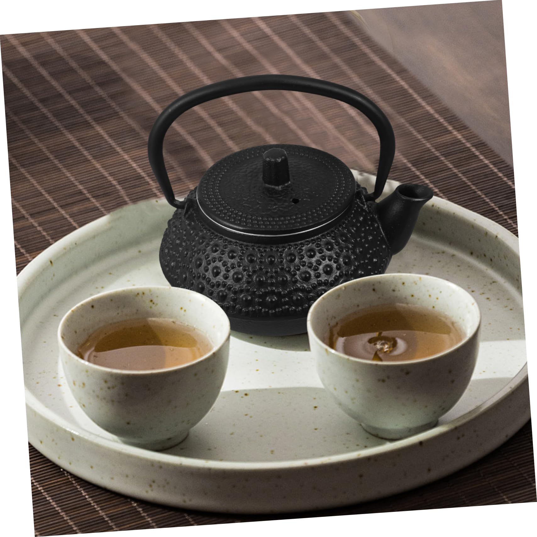Tetera de Hierro Fundido Negra de 0, 3 L con Infusor | Apta para Estufa, Diseño Simple y Elegante, Estructura Estable y Robusta