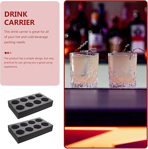 Miniatura 6 de STOBOK Bandeja portadora de bebidas de espuma, bandeja de fijación para tazas de café, soporte para tazas de café, soportes negros para tazas para