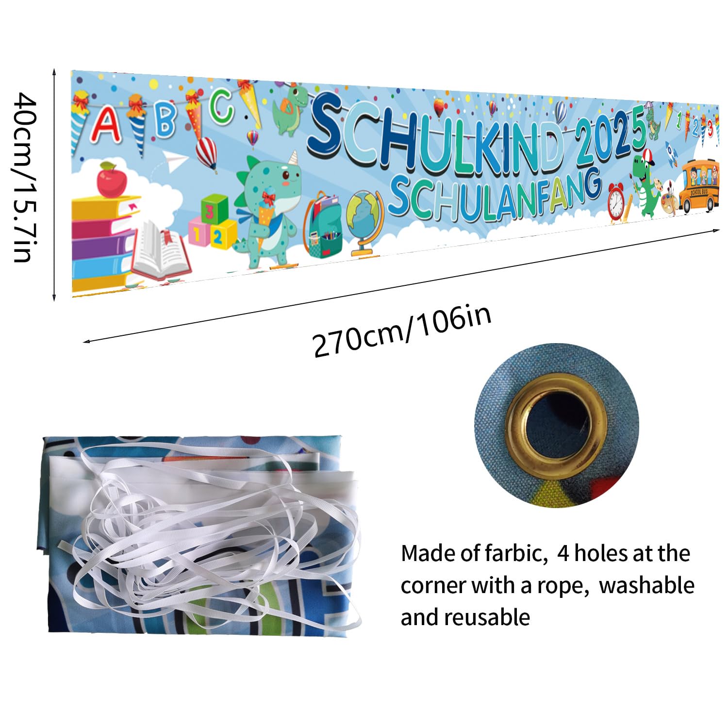 WenmthG Einschulung Deko 2025 - Personalisiertes Schulkind Banner