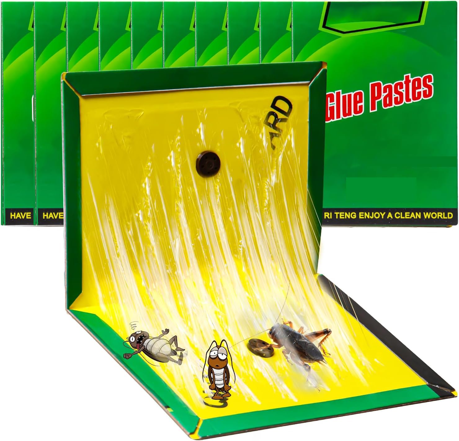 10 Pack Multi-Use Strong Sticky Trap Sticky Pads Board Gum Pads for Indoor Outdoor, Home Kitchen,Garden