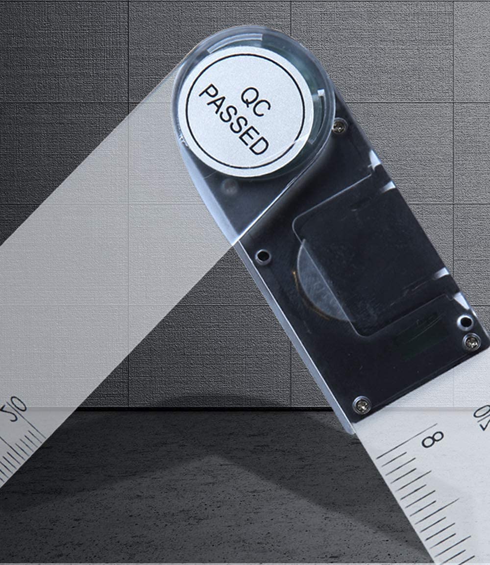 WJJ Righello dell'angolo Digitale da 0-200mm con Display LCD, Finder Angolo in Acciaio Inox 0-360 Gradi, metrica e Imperiale Inclinometro Goniometro Righello