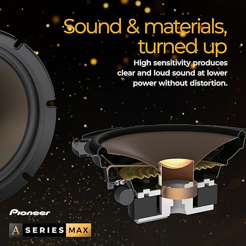Miniatura 5 de PIONEER A-Series MAX TS-A653FH, altavoces coaxiales de audio para automóvil de 2 vías, rango completo, calidad de sonido clara, fácil instalación y