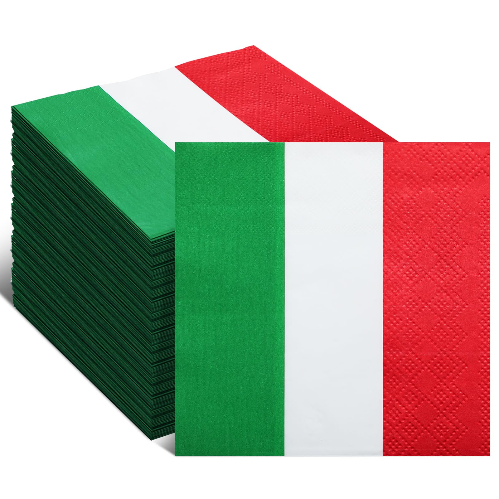 Affrolling 50 servilletas de Navidad a granel clásicas rojas, blancas y verdes, desechables, de papel italiano, de 16,5 cm, para Navidad, reuniones familiares, banquetes, banquetes y decoración de