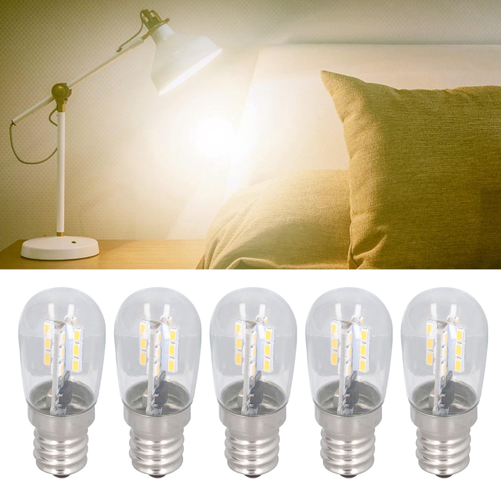 10PCS Lampadina a LED E12 E12 Lampada a incandescenza Vetro Piccola Plafoniera Lampada 500LM Lampada da Parete per Camera da Letto Ufficio 220V