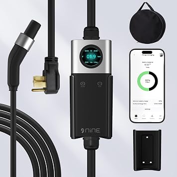 Level 2 EV Charger for Tesla,32Amp 240V 7.68kW NACS EV Chargers, NEMA 14-50 Plug, Adjustable Current,25ft Cord - Portable/Home NACS Connector Electric CarEV for Model X/Y/3/S