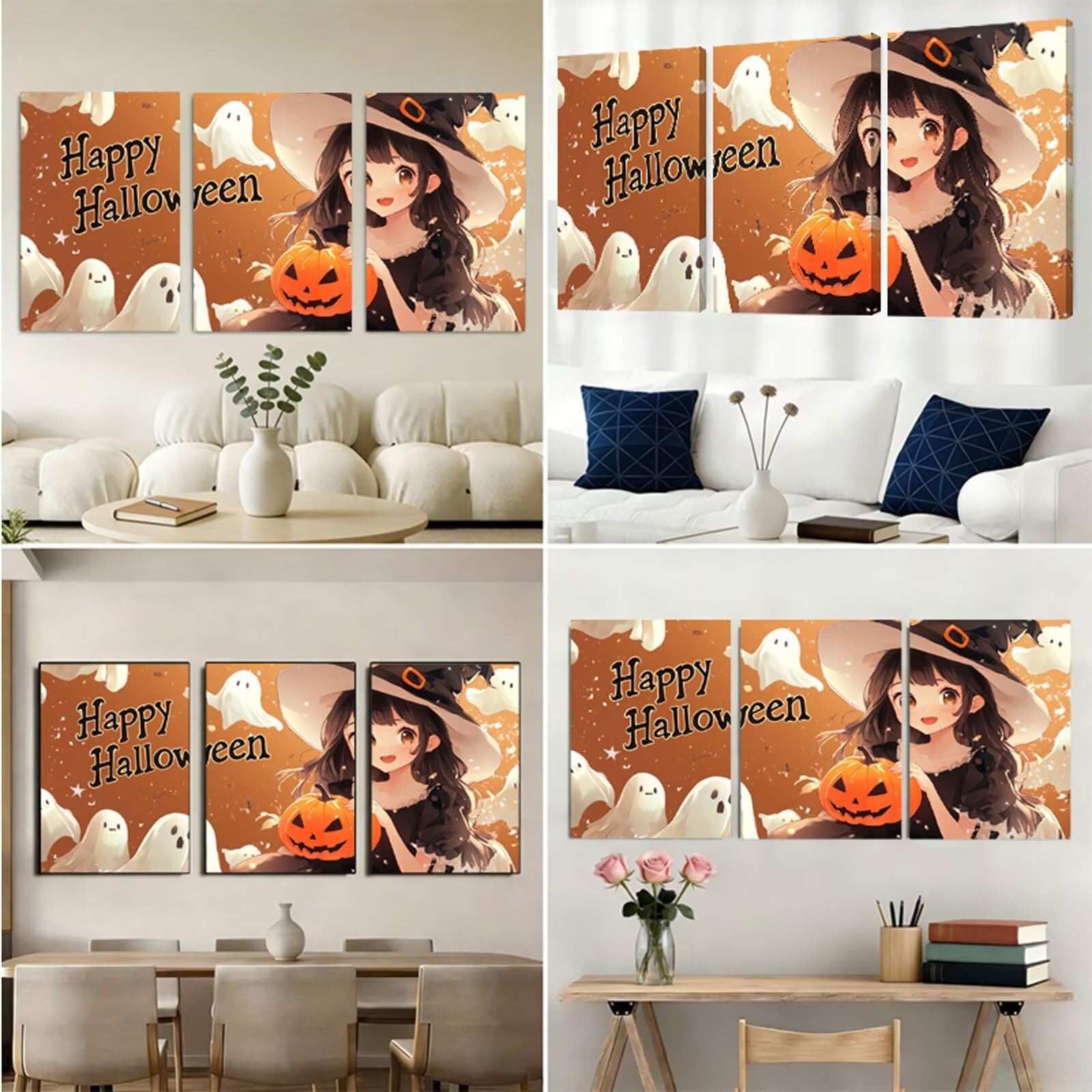 Halloween diamentowe zestawy do malowania DIY kreskówka dorośli pełny rozmiar diamentowy haft ścieg krzyżykowy kryształ górski rzemiosło do dekoracji domu, kreatywny prezent dla hobbystów 60x90cm 2S