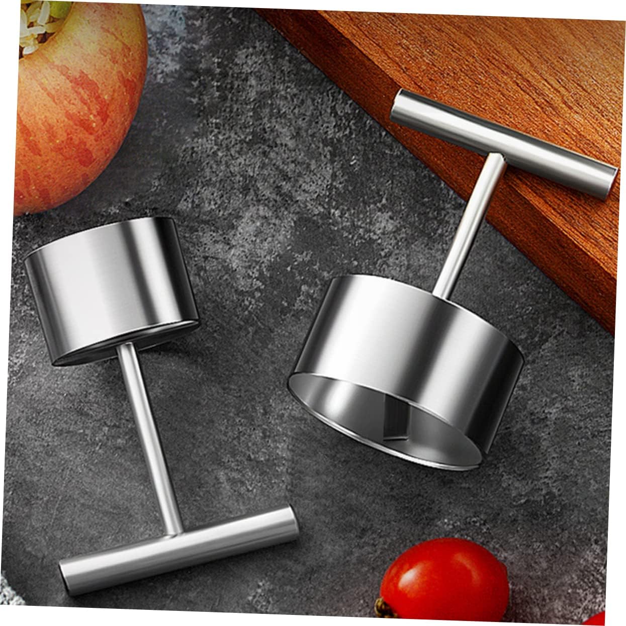 SECFOU 4pcs Stainless Steel Fruit Corer Tool Non- Grip Pear and Core for Easy Use for Kitchen Seniors and Baking Dishwasher Safe for Simple Cleaning