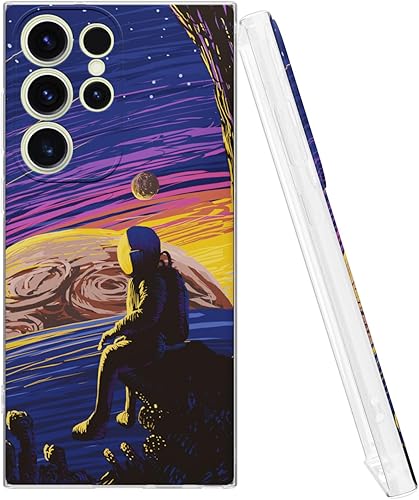 MOBILIUS Funda protectora a prueba de golpes para Galaxy S23 Ultra diseñada para Galaxy S23 Ultra, con un astronauta, con un patrón de libro