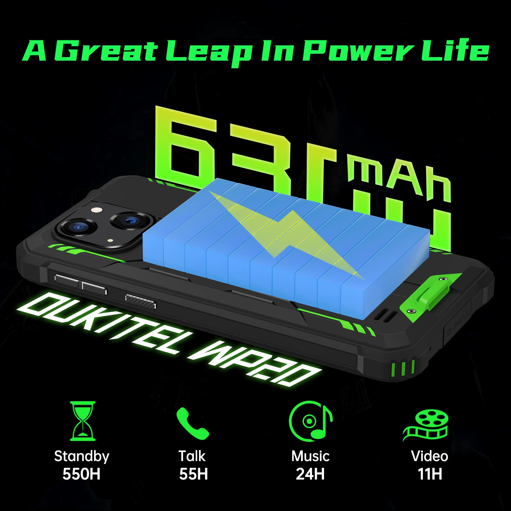 Amazon | OUKITEL WP32 SIM フリー スマホ 本体 防水防塵耐衝撃 スマホ  