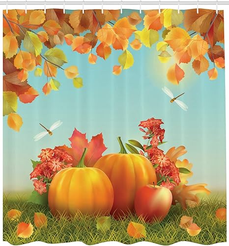 Vista 148 de Ambesonne, cortina de ducha cuatro estaciones