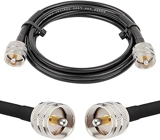 XRDS-RF PL-259 UHF CB Coax Cable 6ft, 50 ohm RG58 PL-259 UHF Male to SO-239 Male Connector Low Loss Coaxial Cable for HAM & CB Radio, Antenna Analyzer, Dummy Load, AIS Antenna, SWR Meter