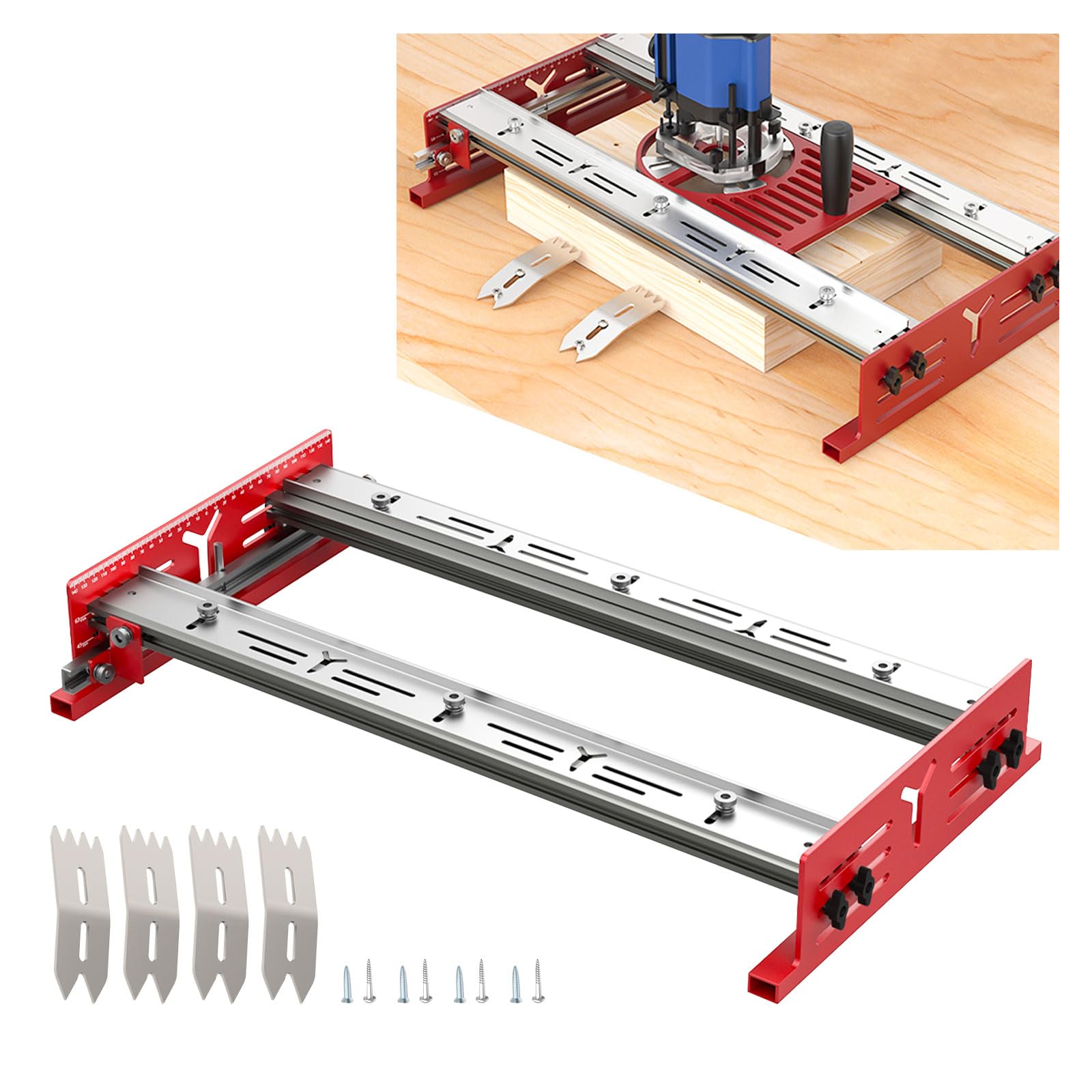 Juego de abrazaderas de límite para carpintería, aleación de aluminio, tablero de madera, abrazadera de fijación, placa de posicionamiento para un posicionamiento preciso