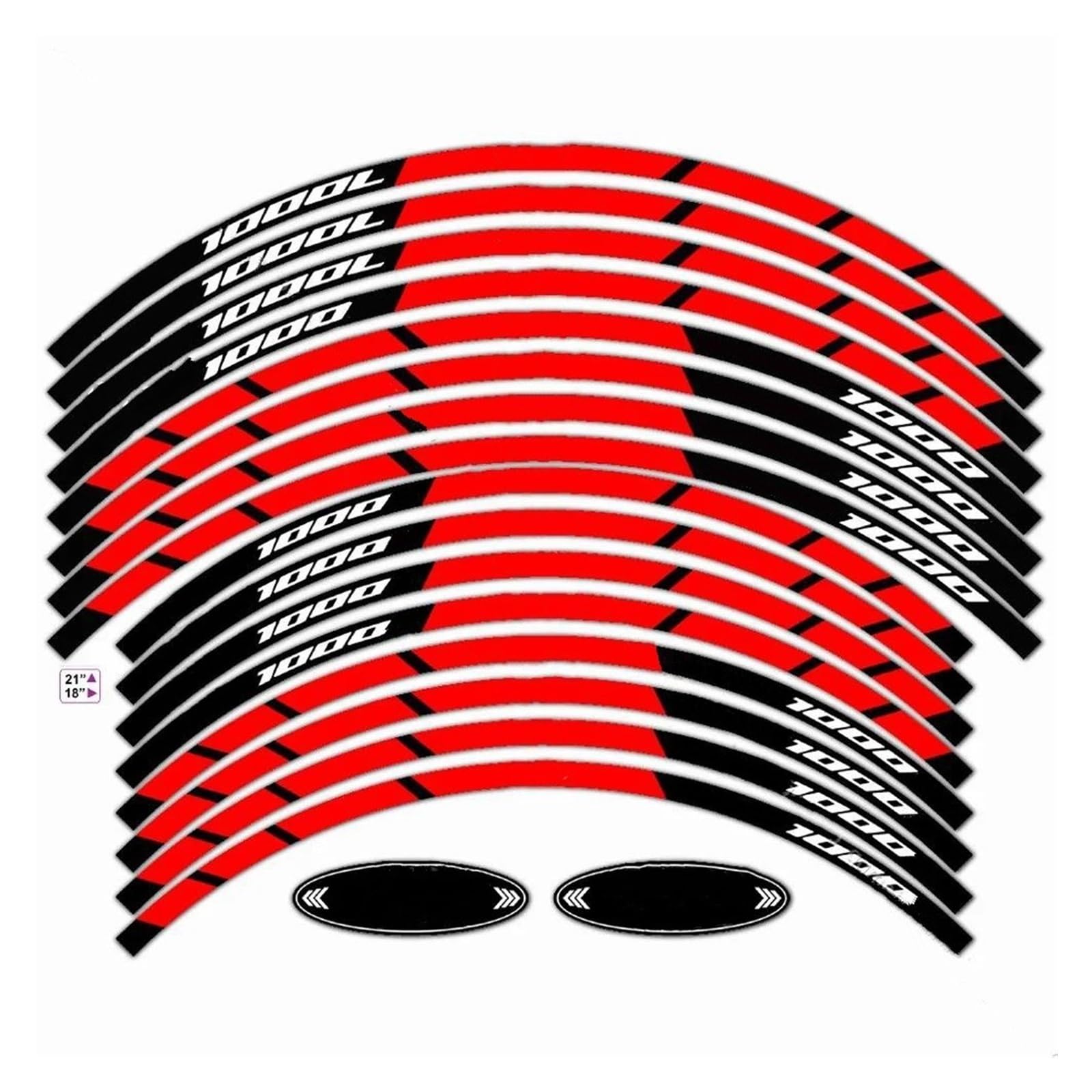 Reflective Motorcycle Wheel Sticker Inside of Rim Decals Stripe Tape for Africa Twin CRF1000L Crf 1000l(Style 2)