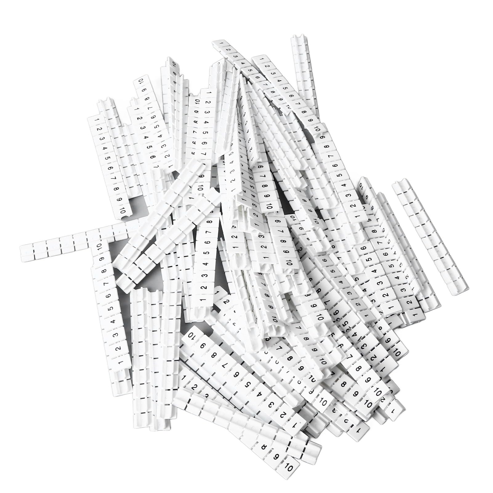 ZAWELIYO 100Pcs UK6N Terminal Printing Marking Strips for Number Label Identification Plate ZB8 1?10 for Managing and Maintaining Your Terminal