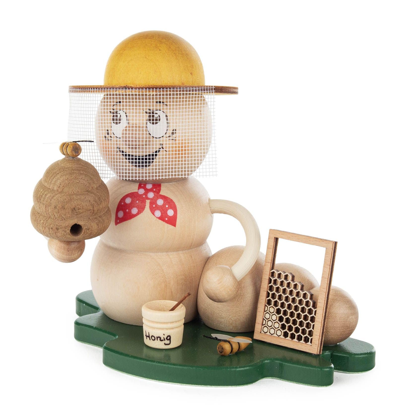 Rudi Fumoir en bois d'apiculteur de 13 cm de hauteur, cadeau traditionnel