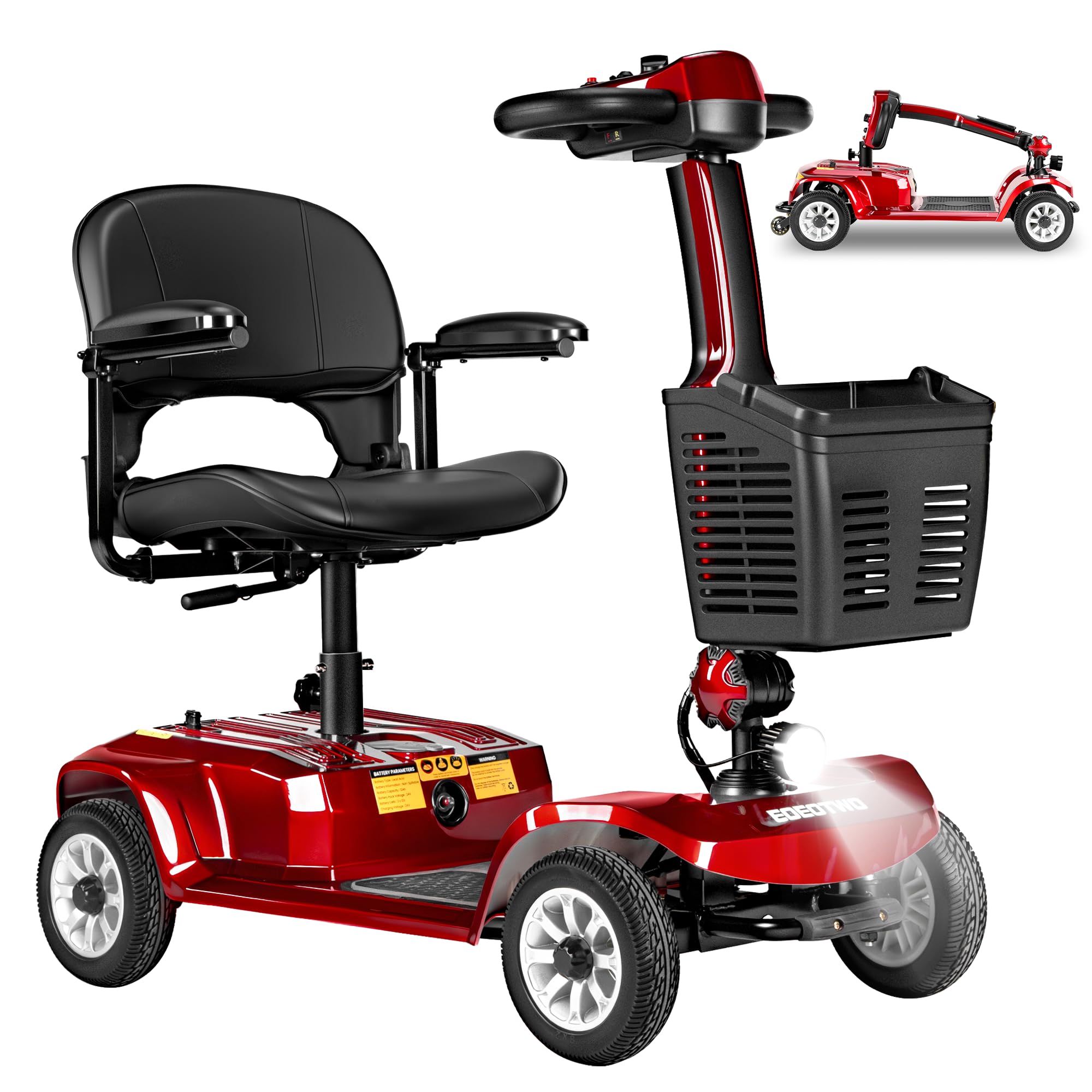 Mobility Scooters for Seniors, 13 Mile Range, 4 Wheel Heavy Duty Mobility Scooters W/ 450 LBS Capacity, Foldable Mobility Scooters for Adults