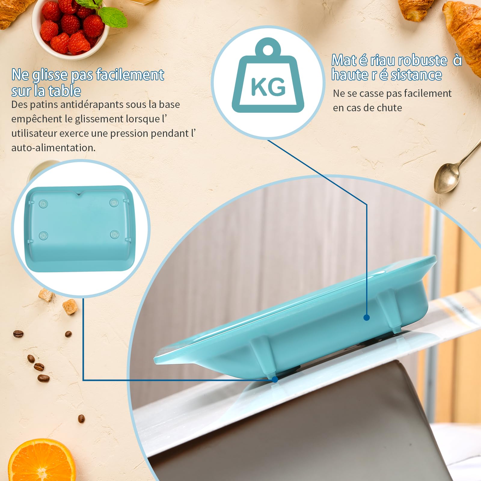 Platos Adaptables De Melamina Con Borde Inclinado Y Antideslizante Con Pared Elevada Para Personas Mayores, Discapacitados, Artríticas De Comer Solo (Cavidades Gemelas)
