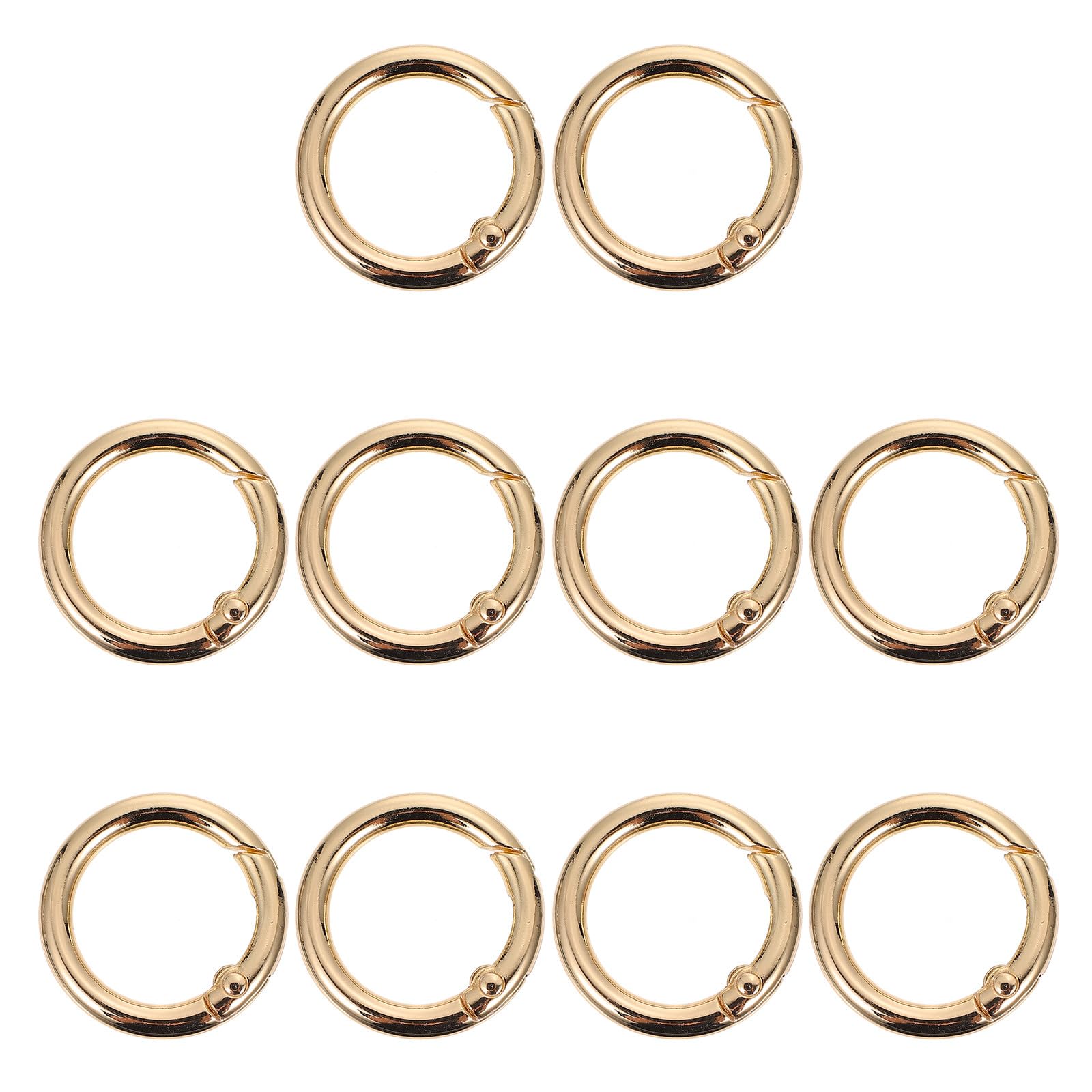 ULTECHNOVO Fermoirs à Ressort Ronds Anneaux de Remplacement 10 Pièces en Alliage de Zinc Or Accessoires DIY pour Paquet à Main pour Camping et Artisanat
