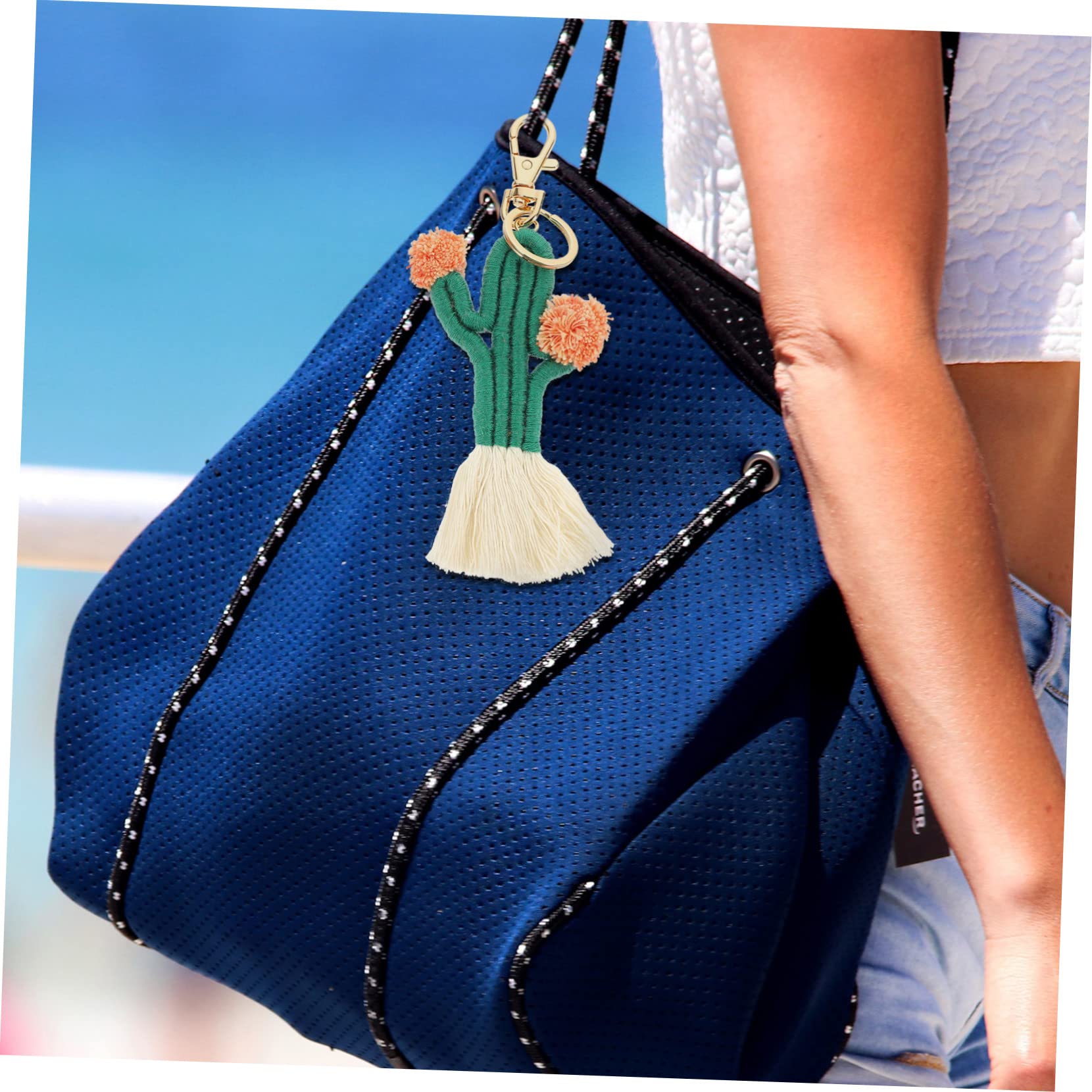 BESTonZON 5stücke Handgewebter Kaktus Schlüsselanhänger Boho Schlüsselbund Zubehör Für Taschen Und Rucksäcke Einzigartiger Für Kreative Projekte