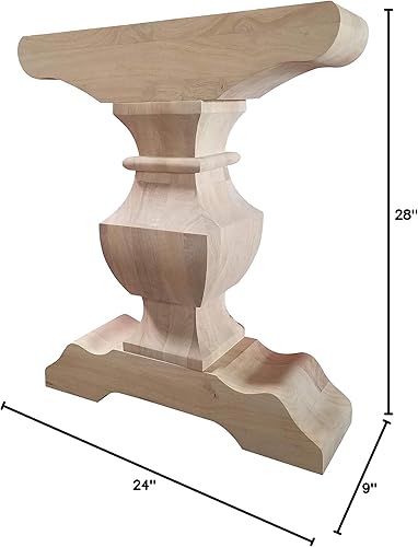 Miniatura 2 de DESIGN 59 Base de mesa de caballete - Pedestal de madera dura individual (P02)