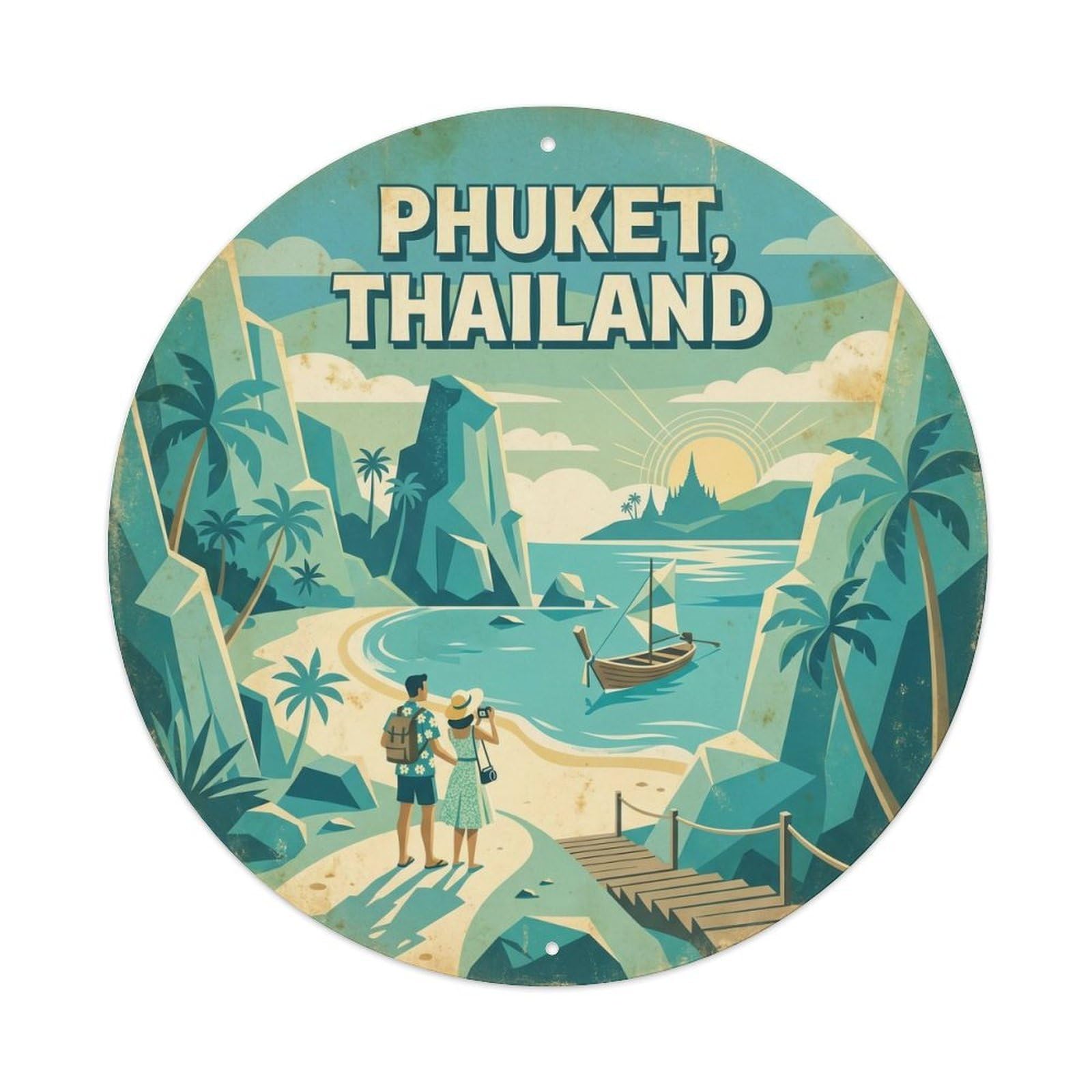 Phuket Tri Trang Beach Tropical Coast Coastal Bay Metal Tin Sign