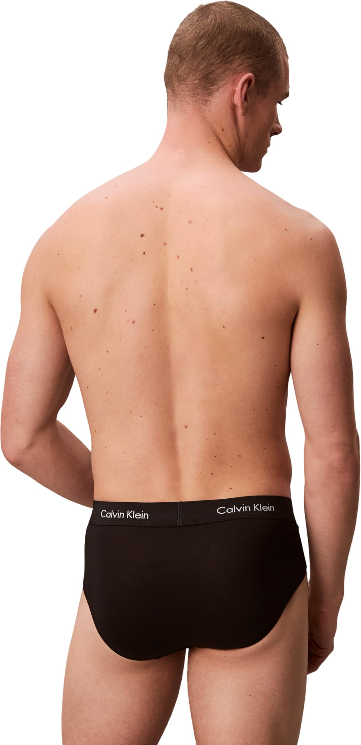 Calvin Klein Pack de 3 Calzoncillos Hip Brief para Hombre Algodón Elástico