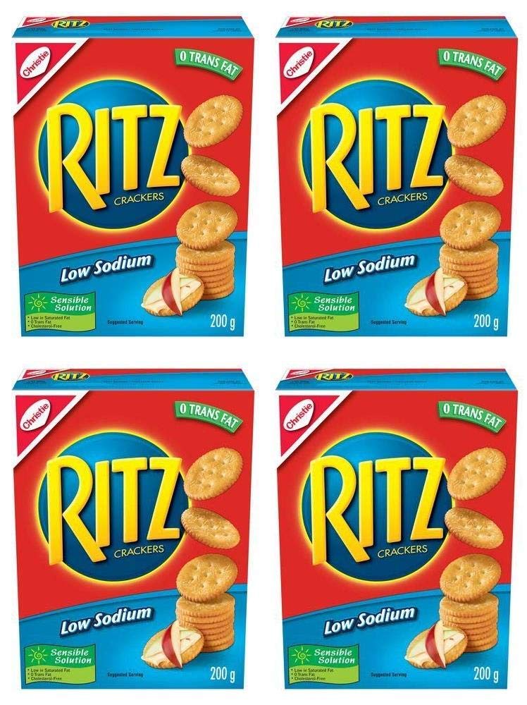 Ritz Low Sodium Crackers 0 Trans Fat 200g from Canada Pack of 4