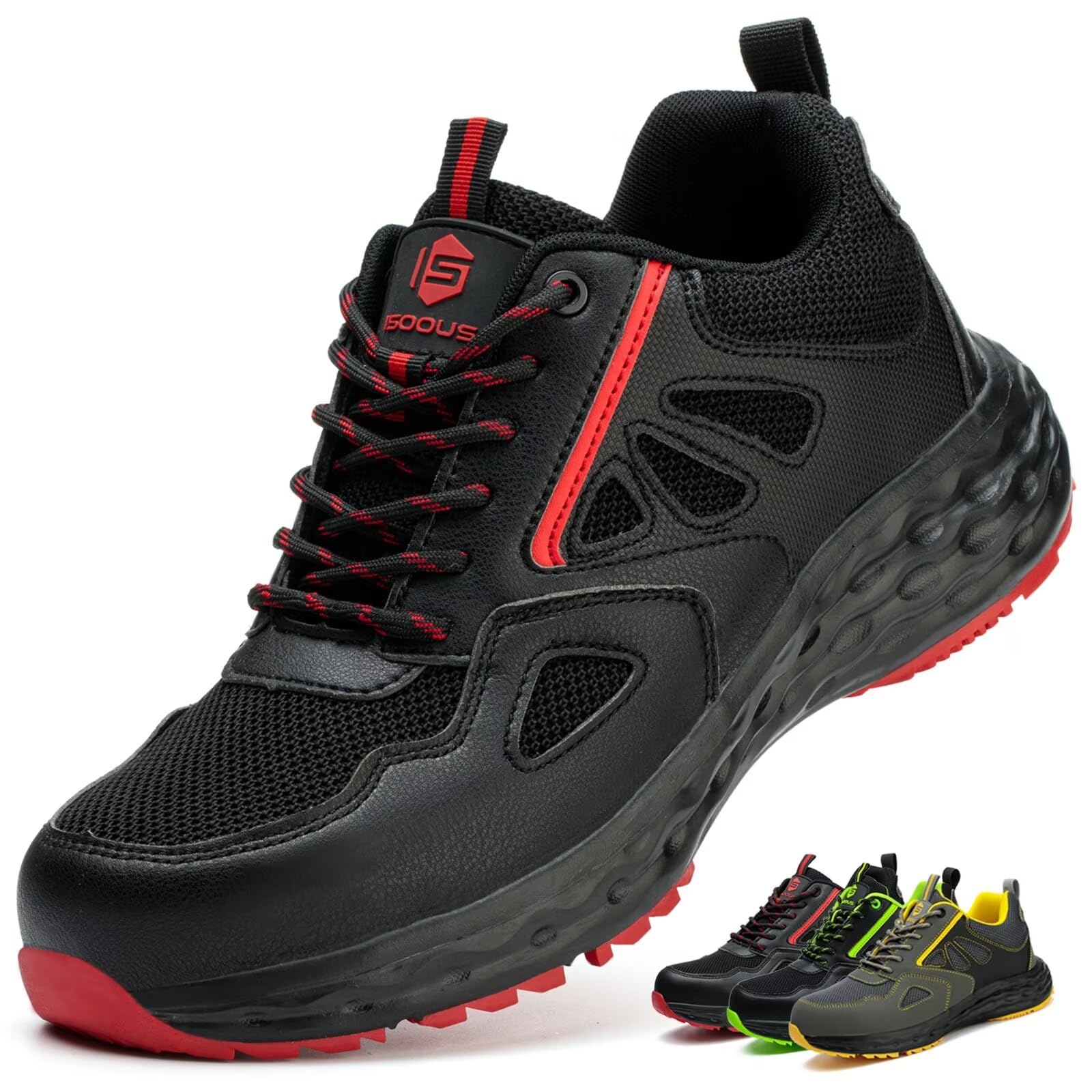 ISOOUS Arbeitsschuhe Herren Sicherheitsschuhe Damen Leicht Kunststoffkappe Atmungsaktiv rutschfest Sneaker Küche Sportlich