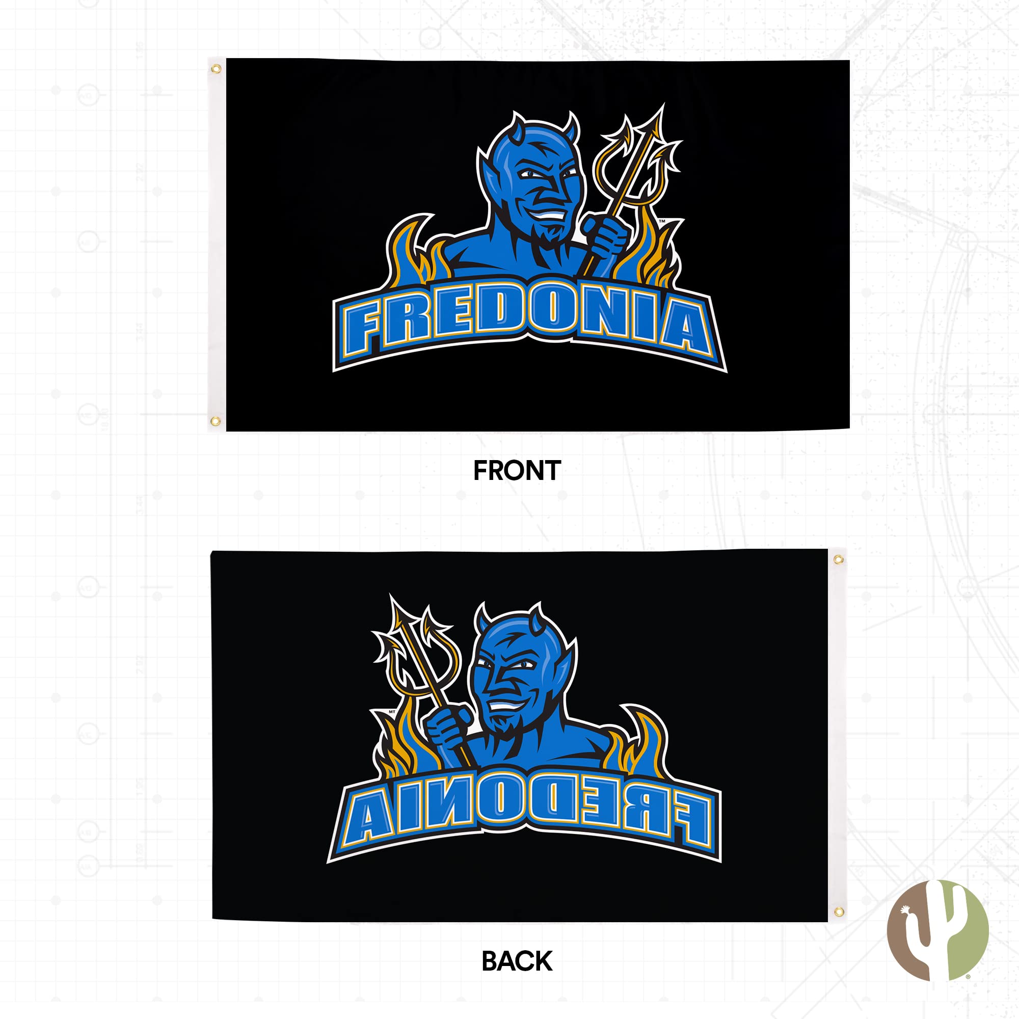 Fredonia State University SUNY Blue Devils Flag - 3x5 Feet 100% Polyester Indoor/Outdoor College Banner - View #2