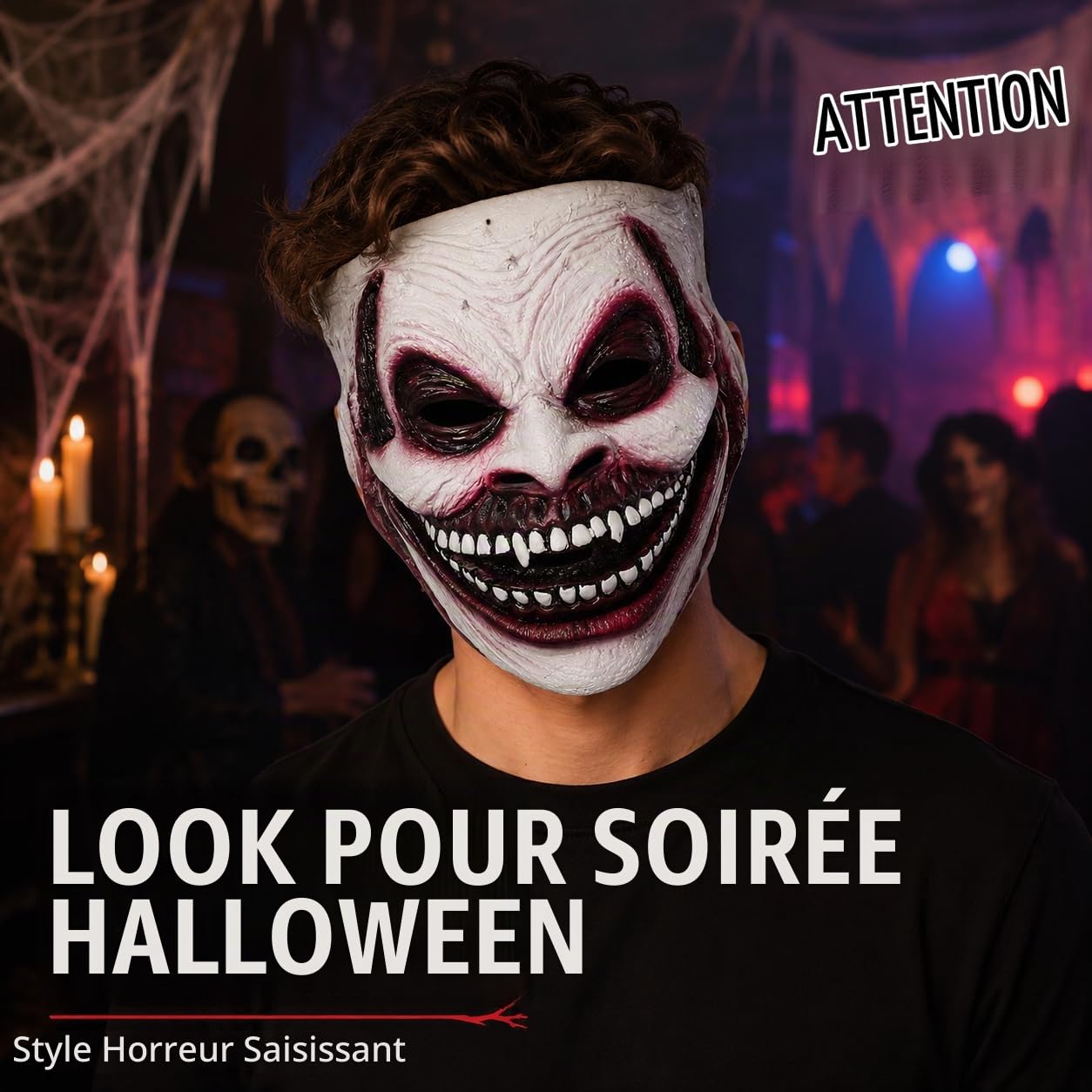 The Fiend Bray Wyatt Masque de cosplay effrayant Halloween Tête complète Latex Démons Réalistes Masque facial Halloween Ghostface Accessoires de costume
