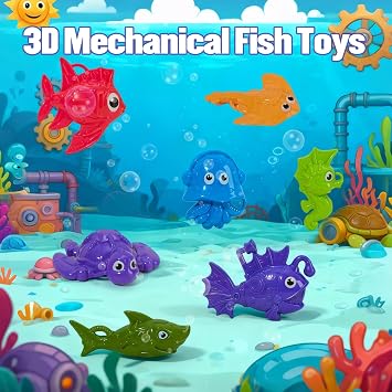 AMCHSURI Toddler Bath Toys 18M+, 22 PCS Hook Fishing Game, Water Play Toys