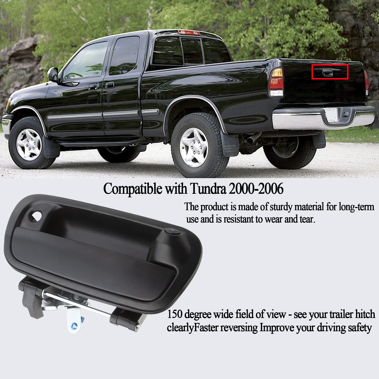 Rear View Backup Camera Tailgate Handle Reverse Camera Fit Tundra 2000 2001 2002 2003 2004 2005 2006 Replace 819952028013