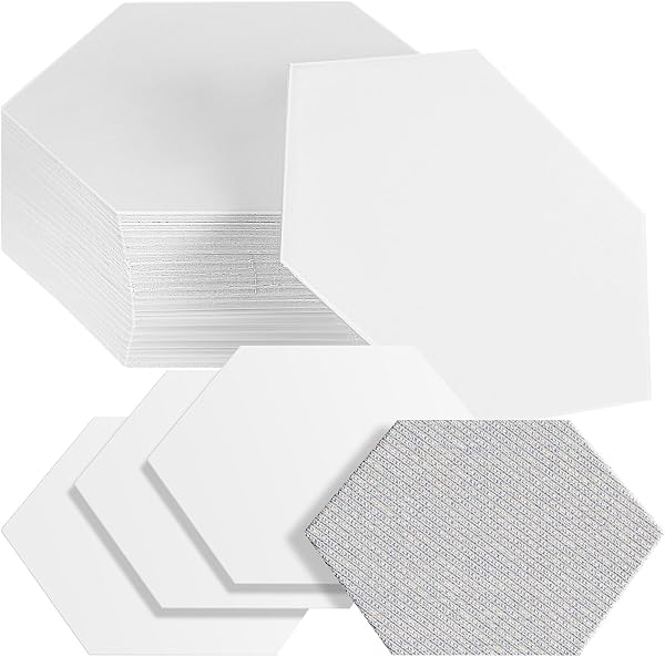 Amosfun Pack of 100 Hexagon Cardboard Quilting Templates Sewing Craft Paper Paper Art Craft Supplies for Various Quilting Patterns - 1
