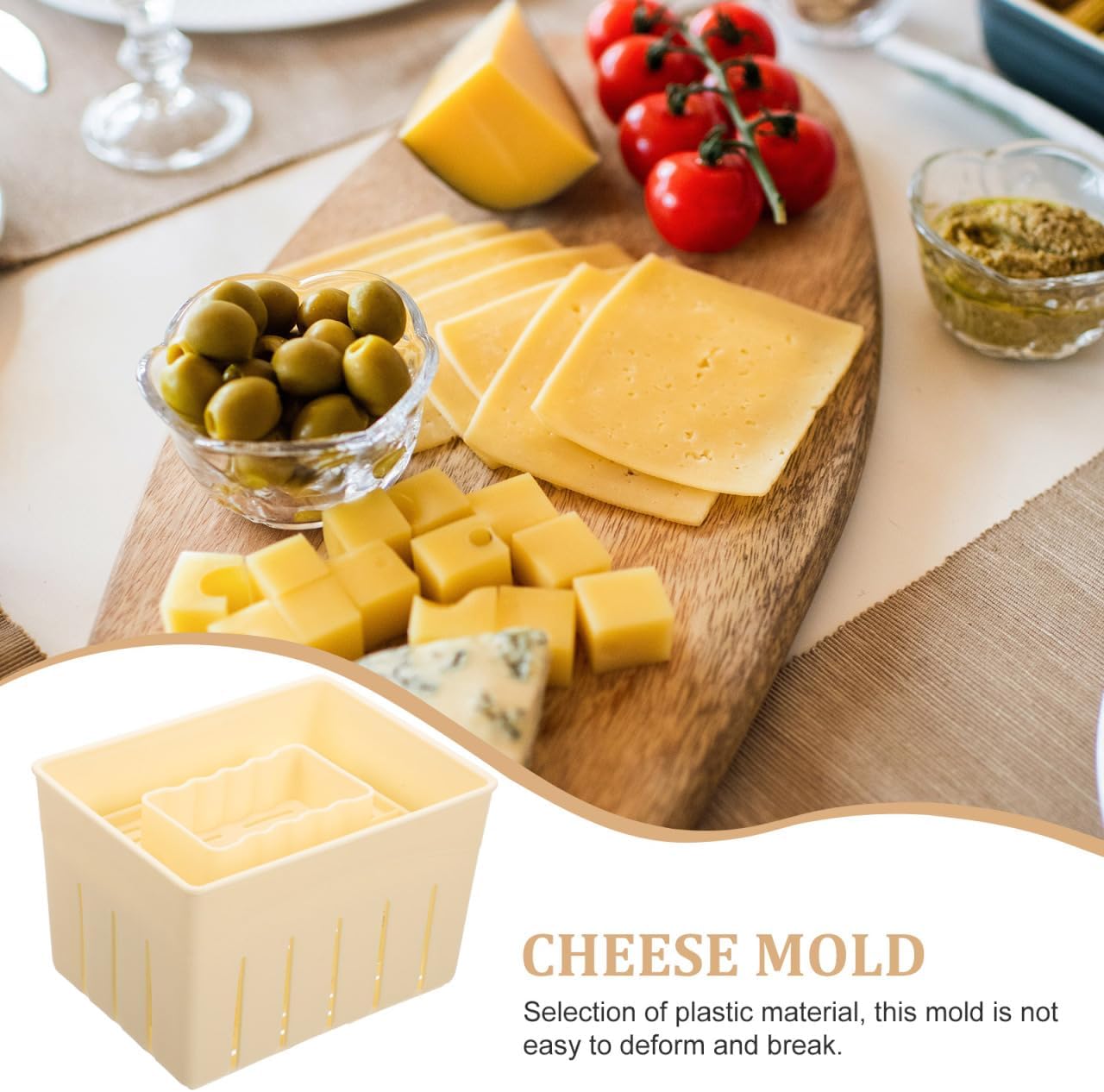 Yardwe Tofu Press Mold 3 Sets with Lid Cheese Press for Cheese Making Smooth Interior Homemade Bean Curd Tool 5.51 X 4.13 X 3.54 in