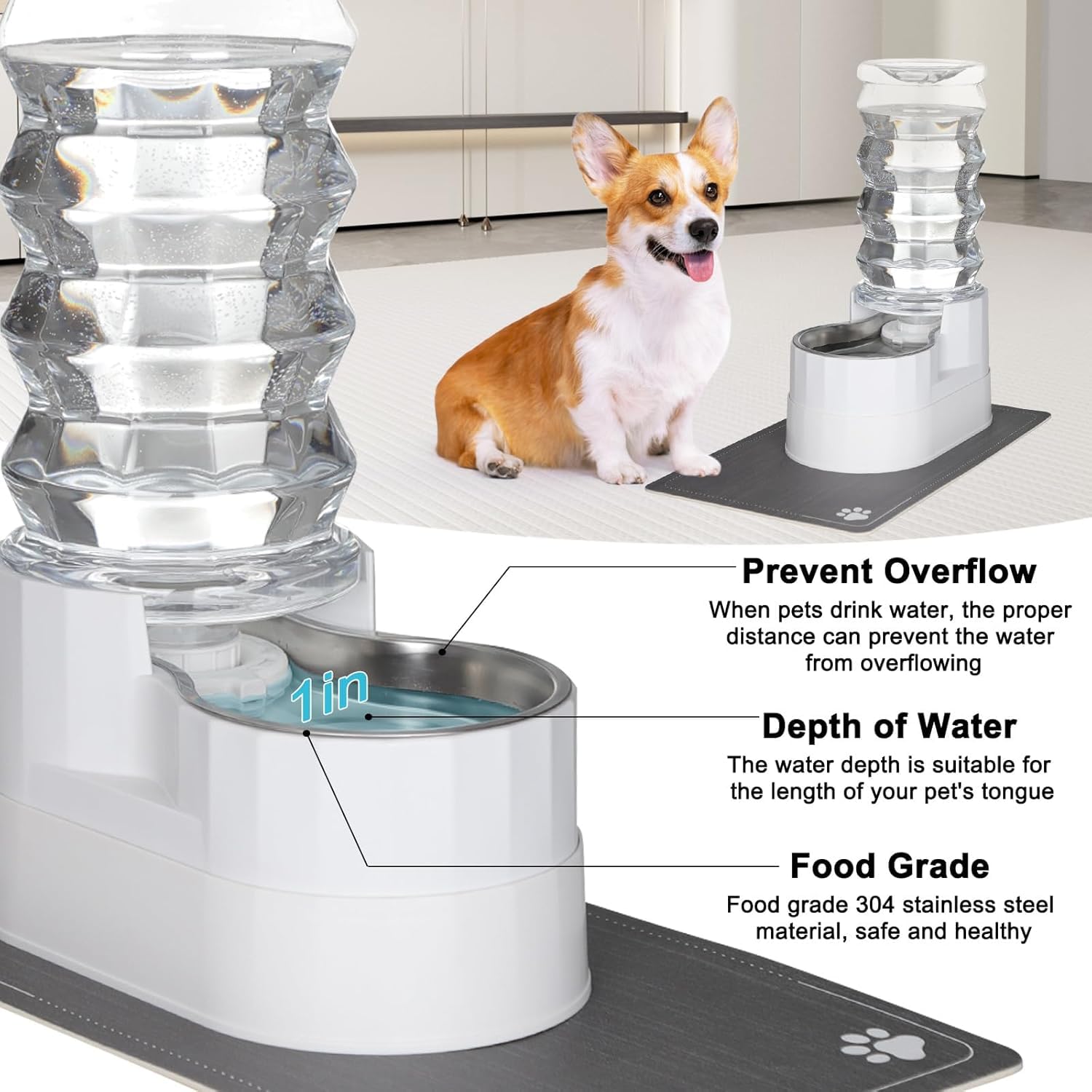 Amazon | RIZZARI 9L自動給水器、重力式ステンレス製給水器、100%BPA