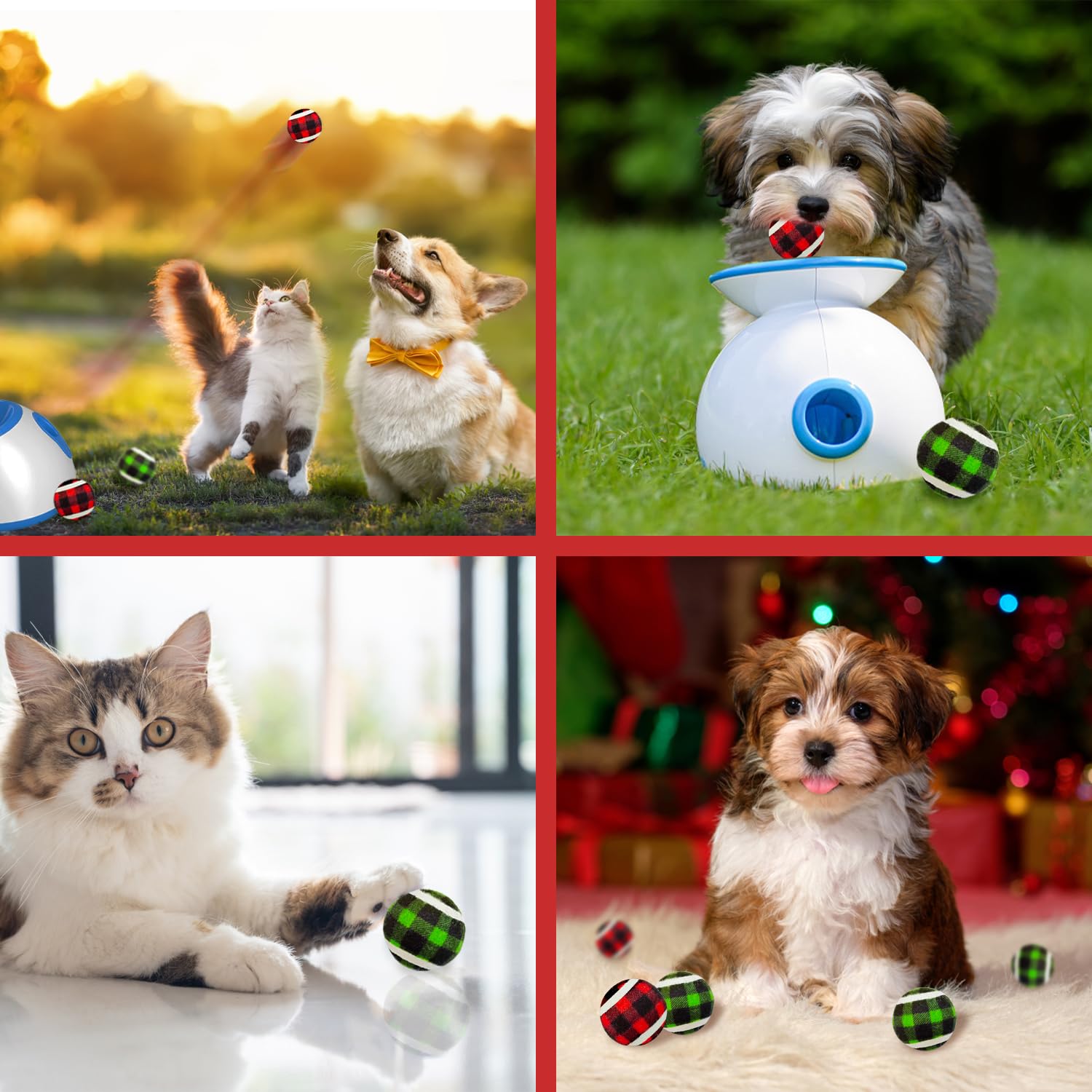 NICERINC PET X-Small Dog Tennis Balls Dog Toys Ball 1.5" Pack of 12, Fit Ball Launchers,Christmas Dog Toys - Image 4
