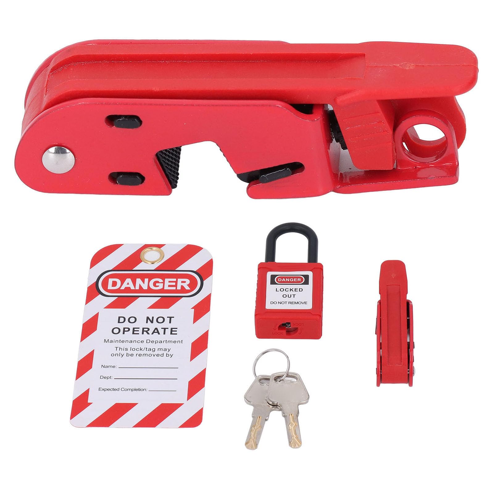 Circuit Breaker Lockout Device Combination Kit, Aluminium Alloy Standard Industrial Air Switch Lock for 20V and 240V Circuit Breaker Locks