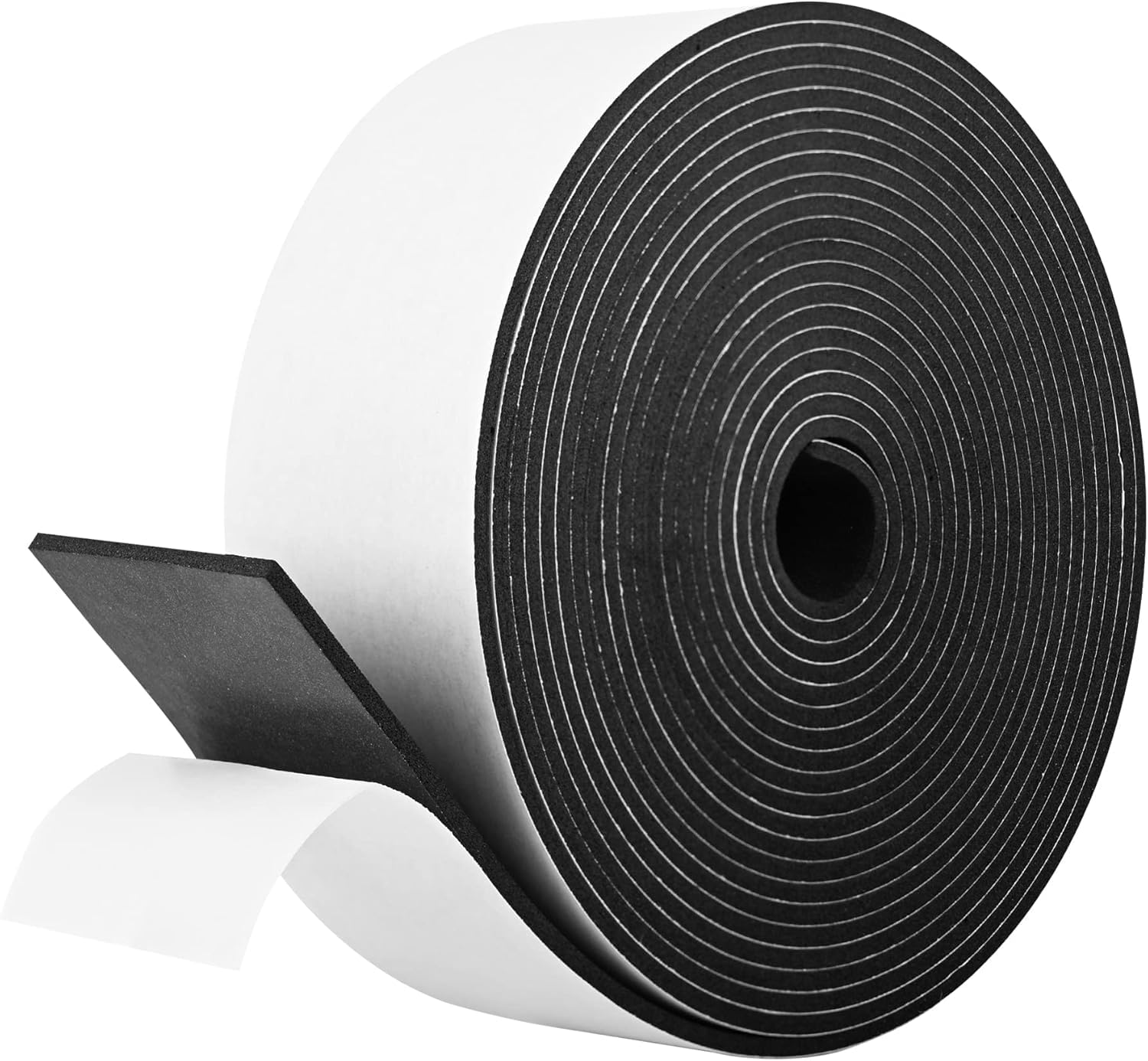 Kikerike Self Adhesive Foam Tape Weatherstrip 2In x 1/8In x 20Ft High Density Foam Insulation Strips Seal Weather Stripping with Strong Adhesive for Door and Window Sound Isolation Soundproofing