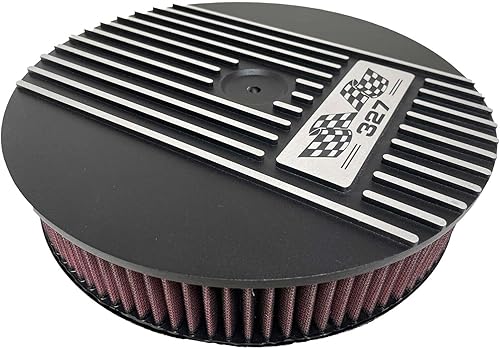 Miniatura 3 de Pequeño bloque Chevy 327-13" Kit de filtro de aire redondo - Negro